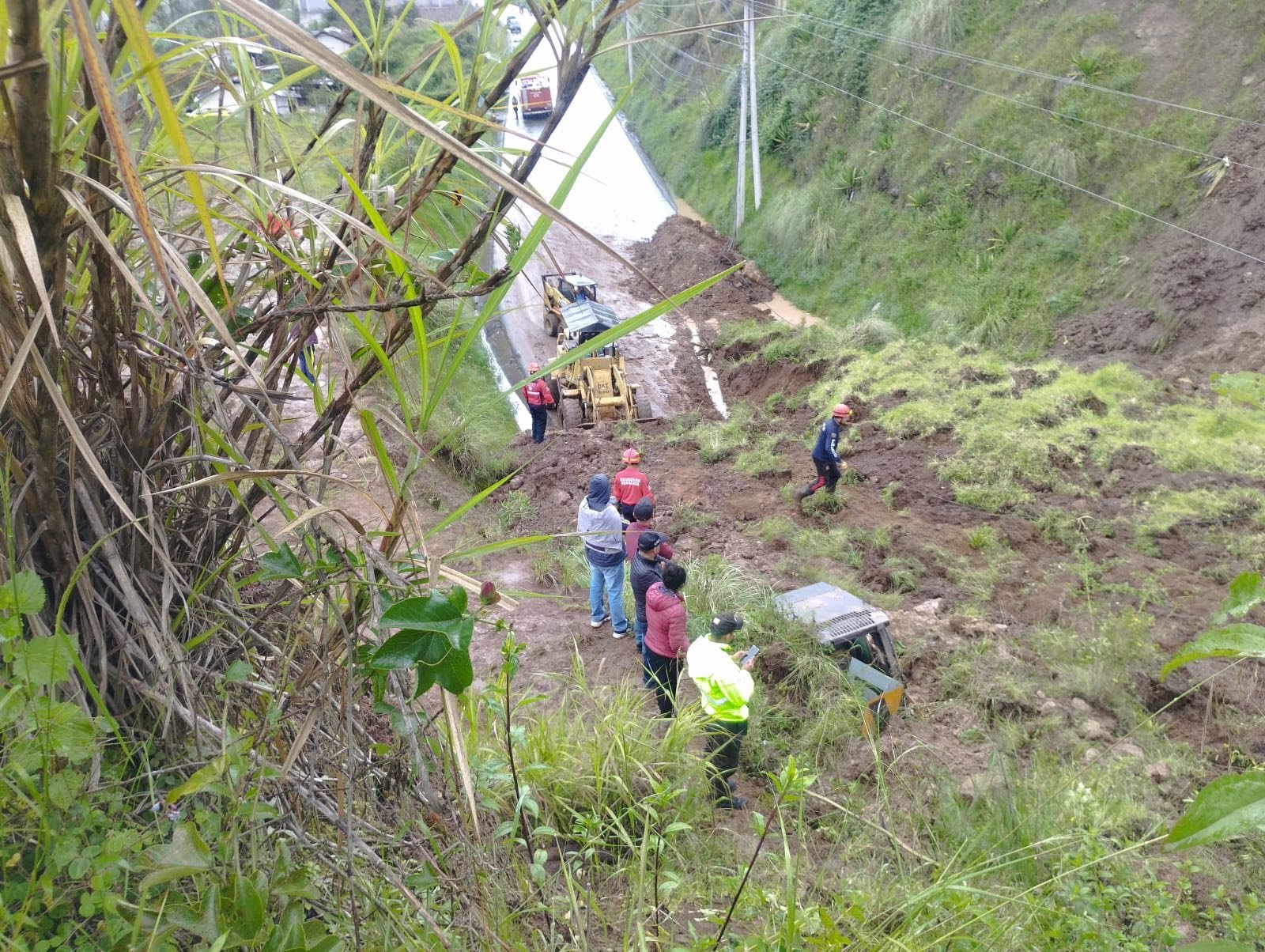 Trabajos de limpieza en carretera