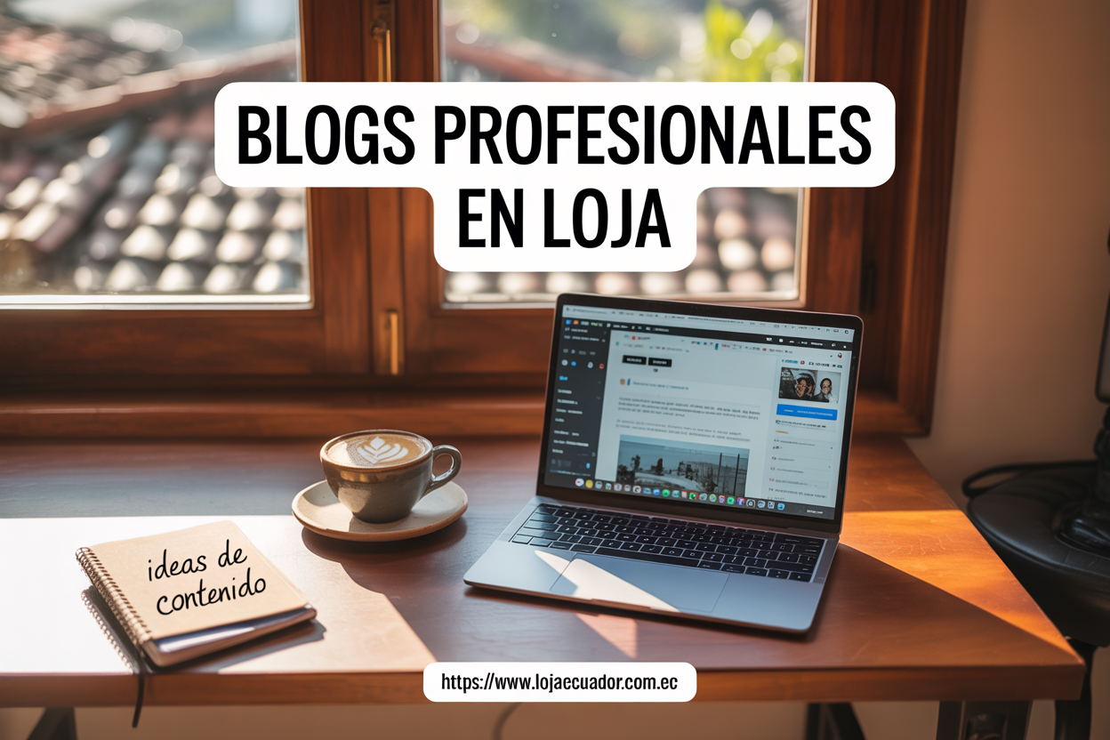 Representación abstracta de presencia digital y negocios locales en Loja