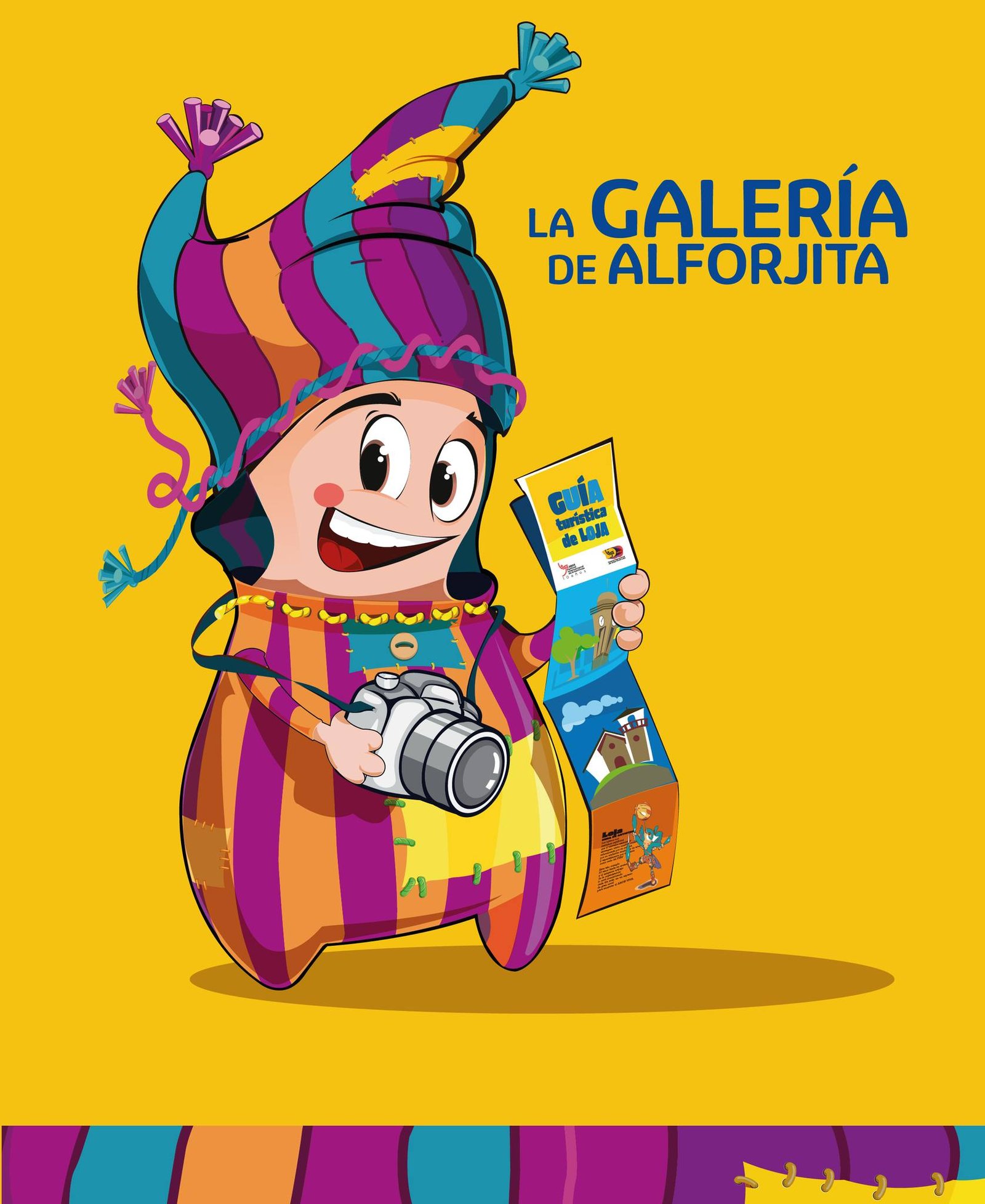 Alforjita, el personaje oficial del FIAVL 2025, en el centro histórico