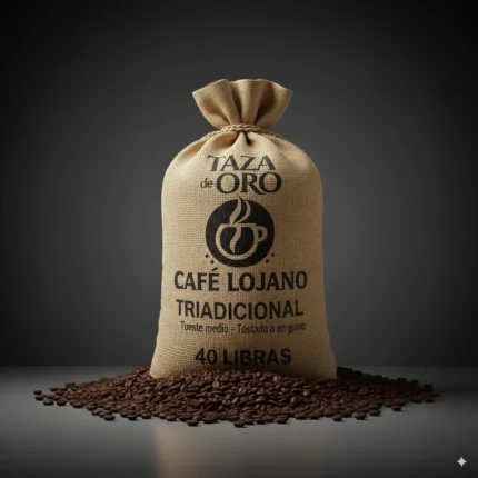 Café Lojano Tradicional – Taza de Oro | Saco de 40 Libras – Tueste Medio